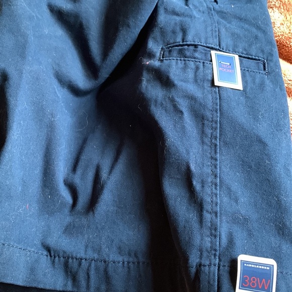 Saddlebred Mens Casual Blue Shorts Size 38 Pleated Front Zipup Pockets Cotton - Picture 4 of 6